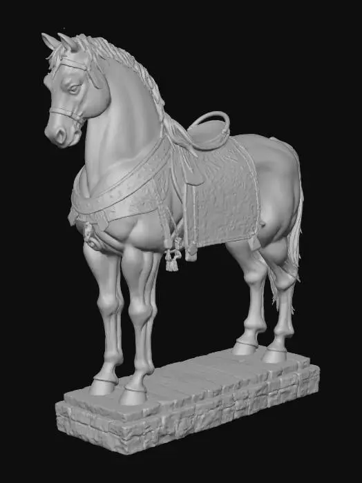 3D model for medieval statue of horse
