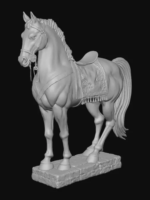 3D model for medieval statue of horse