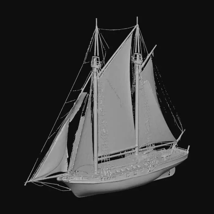 3D model for sailing ship Baltic cutter