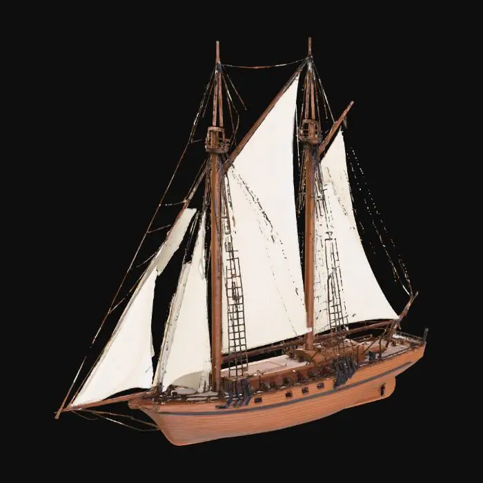 3D model for sailing ship Baltic cutter