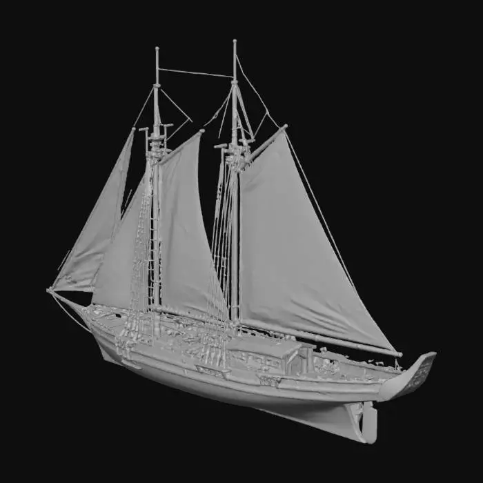 3D model for sailing ship Baltic cutter