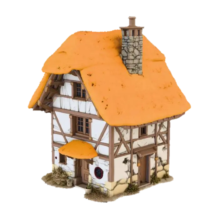 Mô hình 3D medieval house - Town, được tạo bằng AI