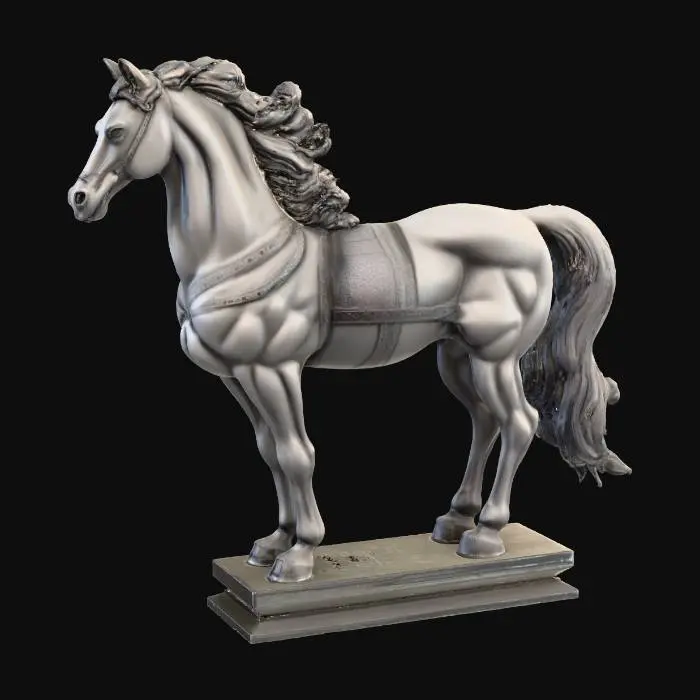 3D model for medieval statue of horse