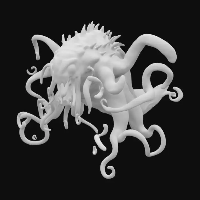 3D model for Devasa bir deniz canavarı oluştur bu canavarda özel dokunuşlar yap görüntüsü de bir o kadar acayip olsun varlığı bile korkutsun