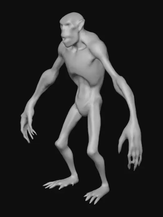 3D model for #villain#, Zombie giant monkey full of scars