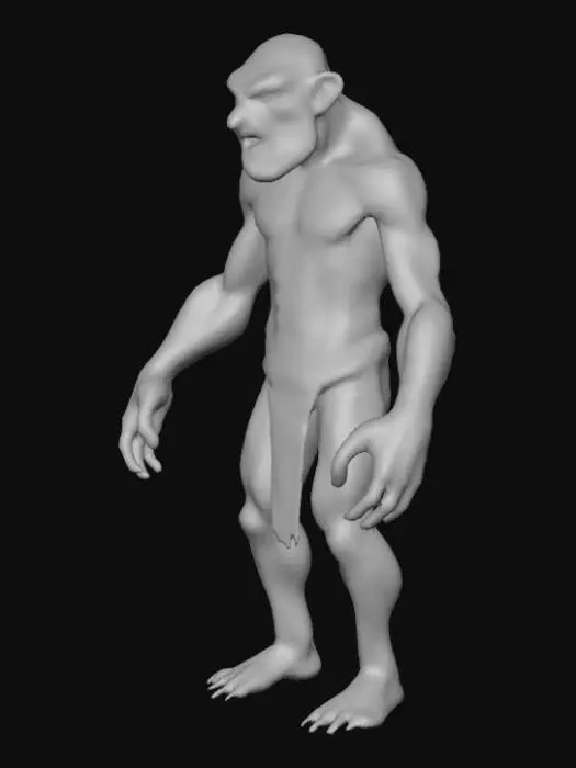 3D model for #villain#, Zombie giant monkey full of scars