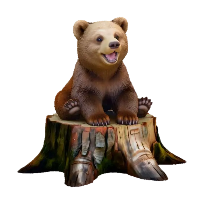 Forest Cub Delight 3D model, AI generated