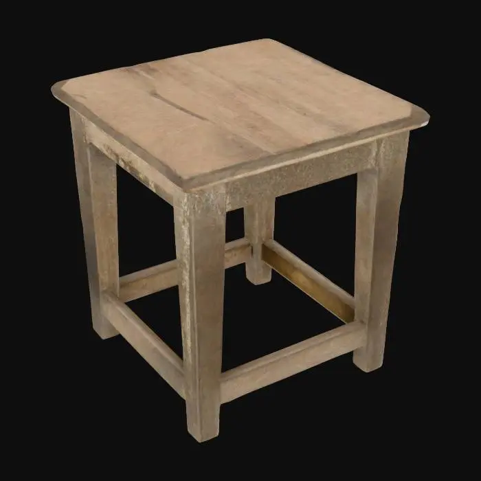 3D model for mediaval rustic wooden cheap stool