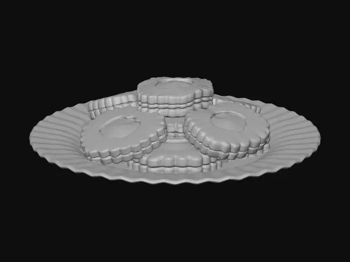 3D model for linzer tart cookies on a plate