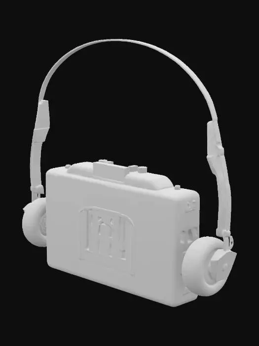 3D model for Retro Walkman with Headphones
