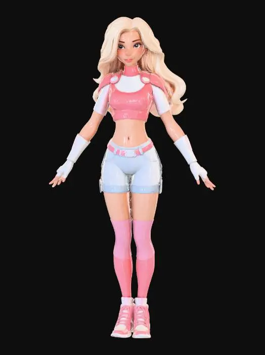 3D model for Pink Adventure Heroine