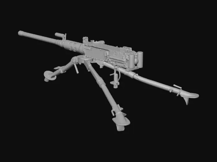 3D model for Machine Gun on Tripod
