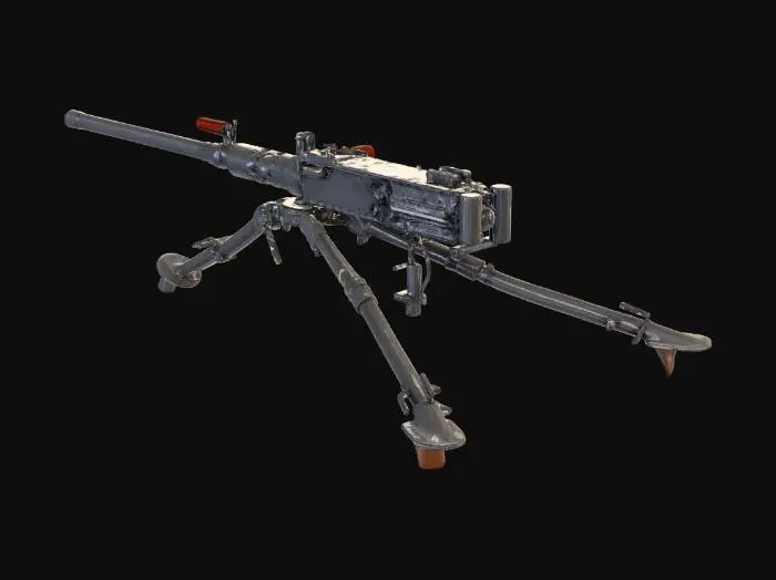 3D model for Machine Gun on Tripod