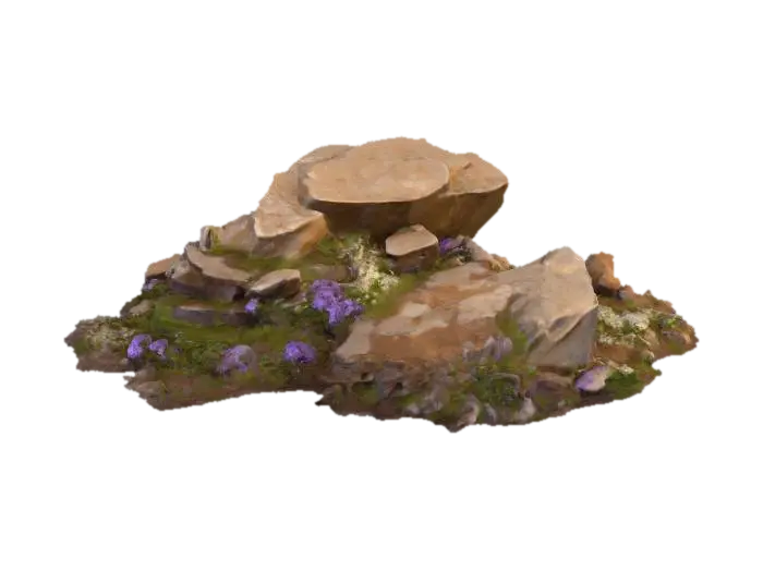 Meadow Rocks yapay zekâ ile oluşturulmuş 3D model