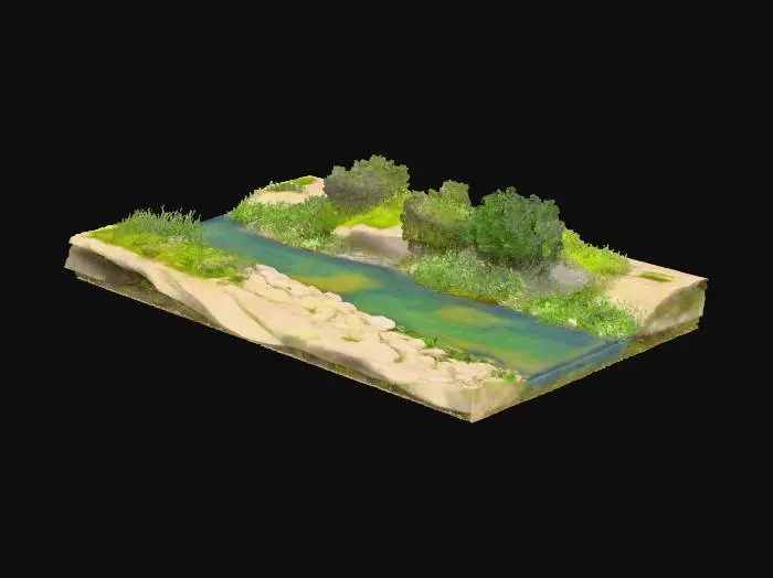 3D model for Riverbank Terrain Model