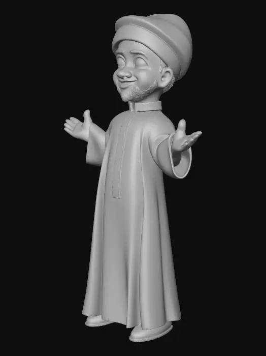 3D model for Friendly Figure in Traditional Attire