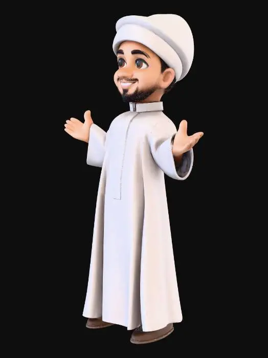 3D model for Friendly Figure in Traditional Attire