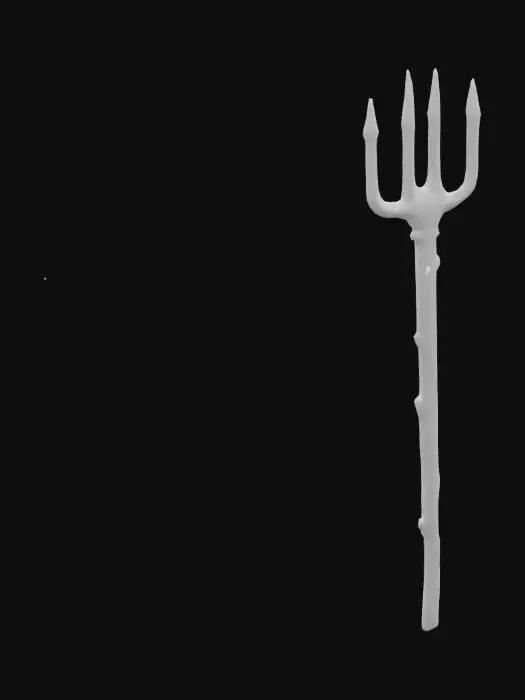 3D model for lowpoly, simple medieval farmer pitchfork