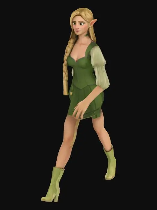 3D model for Elf Maiden in Green