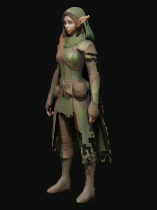 3D model for Female elven ranger