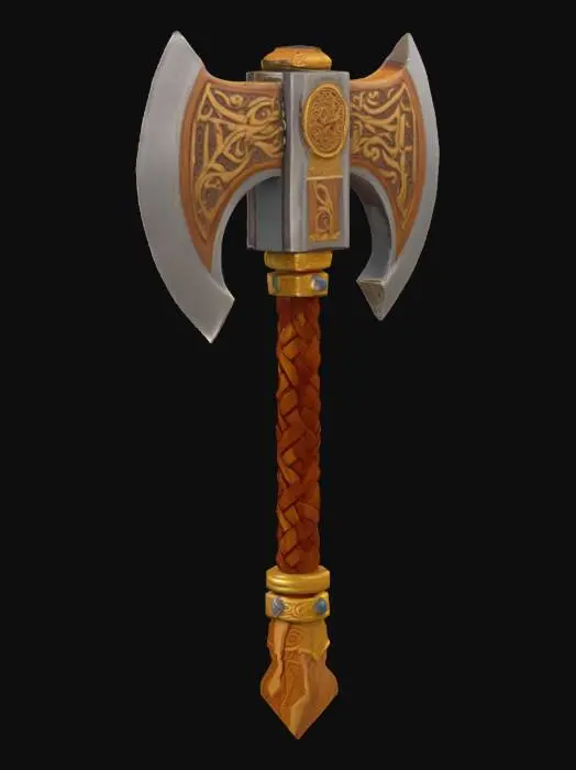 3D model for [Oslo] , #AroundTheWorld#, Dwarven battle axe