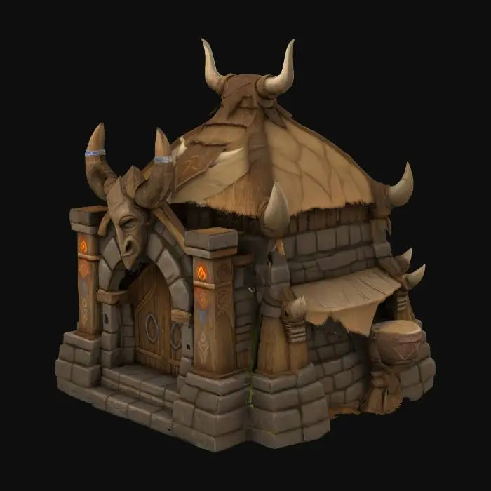 3D model for Warrior's Lodge, Tauren house