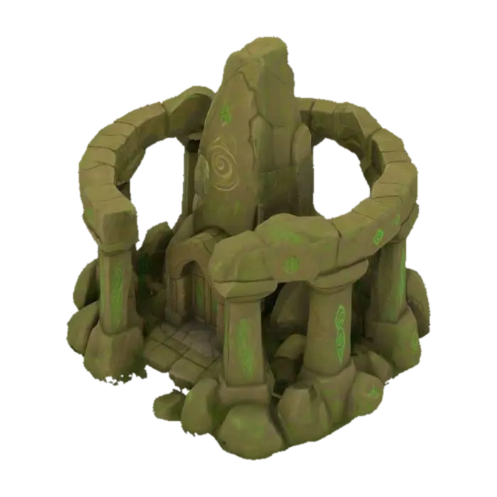 Ancient Stone Sanctuary 3D model, vytvořený pomocí AI