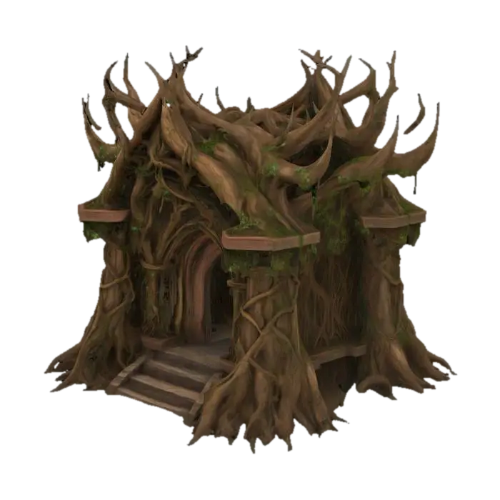 Forest Sanctuary 3D model, vytvořený pomocí AI