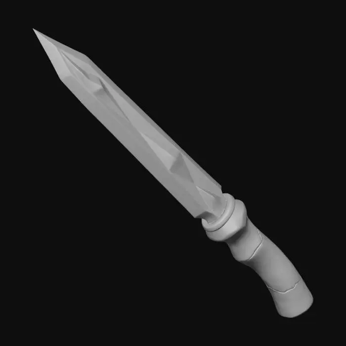 3D model for Make a chrome diamond sword with a black obsidian handle.