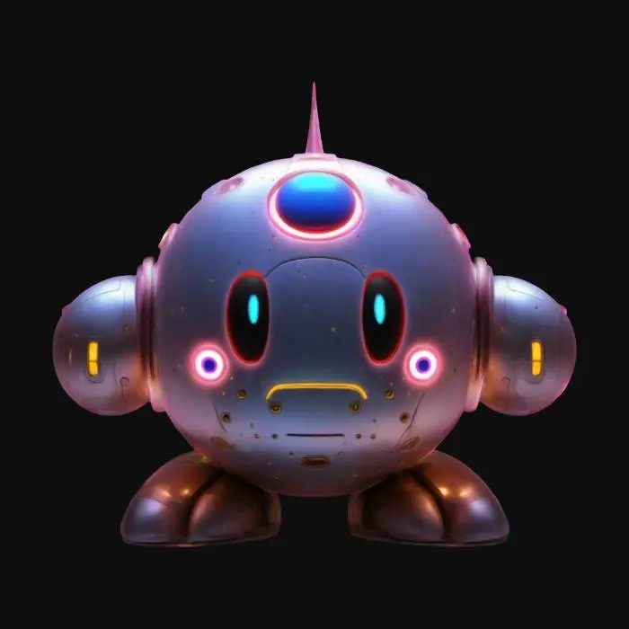 3D model for Robot style Kirby, glowing