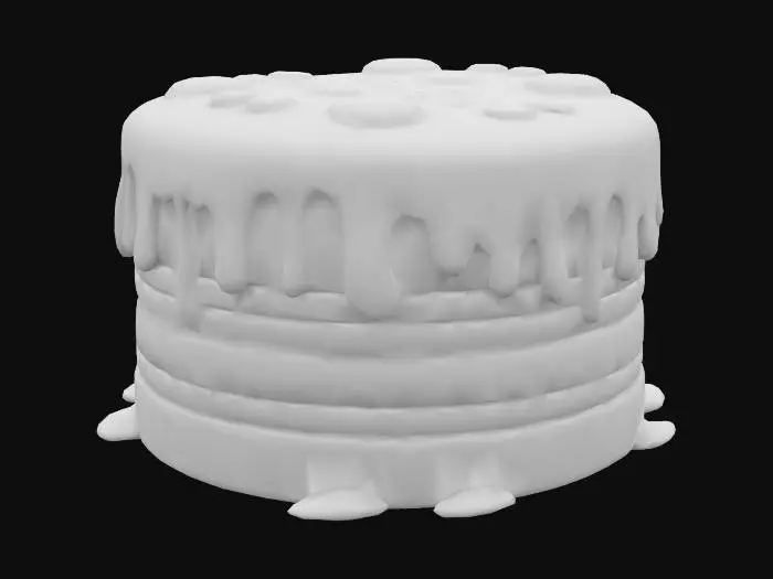 3D model for Bubblegum Drip cake, the traditional food of the lost Meshy Alien Civilization #AroundTheWorld#