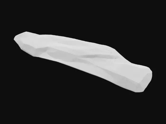 3D model for A long, narrow sand dune made entirely of fine, smooth desert sand. No vegetation, no rocks, no sky – just pure sand forming elegant, flowing shapes. Natural texture, realistic scale, and subtle surface variations in the dune. High detail.