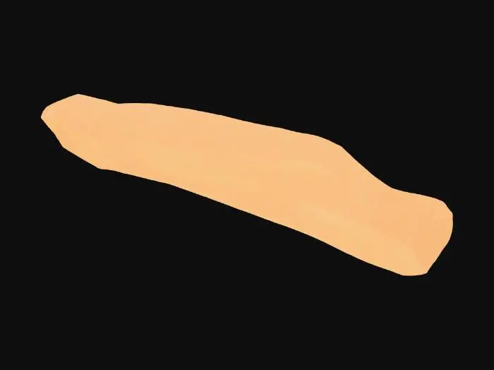 3D model for A long, narrow sand dune made entirely of fine, smooth desert sand. No vegetation, no rocks, no sky – just pure sand forming elegant, flowing shapes. Natural texture, realistic scale, and subtle surface variations in the dune. High detail.