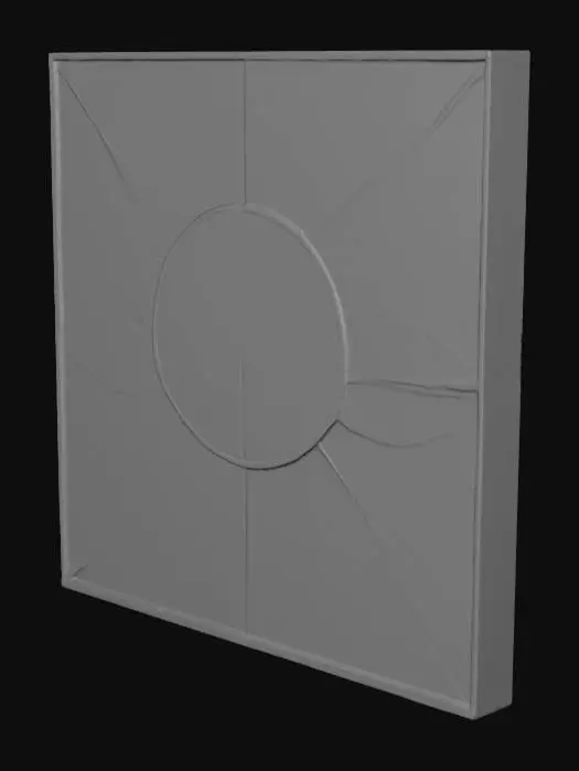 3D model for Design a premium, artistic wood wall panel inspired by handcrafted veneer work like elegant furniture‑grade wall panels. Feature a smooth wooden surface with a creative abstract motif reminiscent of organic broken‑heart or flowing geometric patterning, using rich wood tones and natural grain characteristics. Include subtle relief and depth but keep a sleek, refined quality with warm, waxed wood finish. Suitable for interior wall decoration with a flowing, continuous pattern that could be extended horizontally or vertically. Render a realistic 3D model with detailed wood texture, soft lighting highlighting natural wood grain, and smooth transitions without harsh edges.