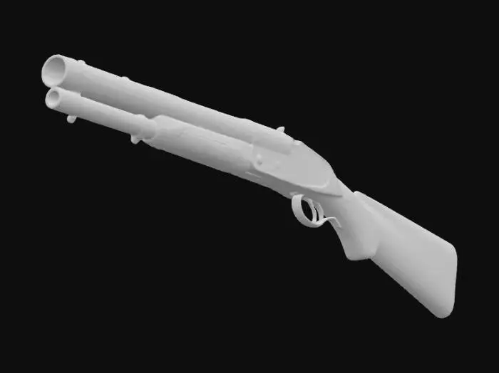 3D model for white background, colt model 1878 shotgun