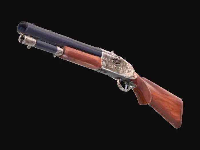 3D model for white background, colt model 1878 shotgun