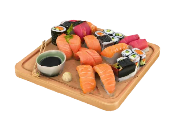 sushi - Rice 3D model, vytvořený pomocí AI