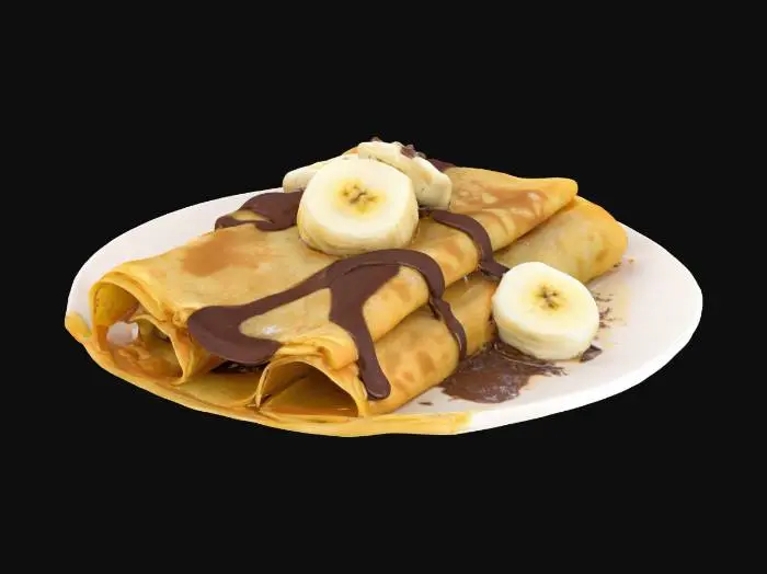 3D model for crepes with nutella and bananas