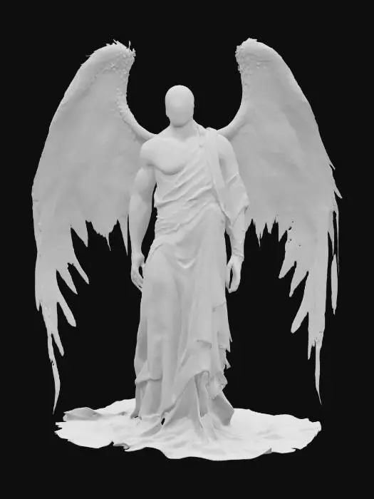 3D model for schwarzer Engel ohne Gesicht, ohne Mimik, Mann