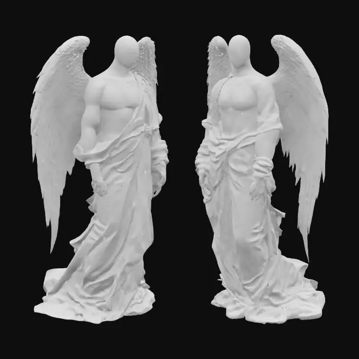3D model for scharzes Engel mit Flügel und ein weißes Engel mit Flügel, ohne Gesichter, ohne Mimik , Männer