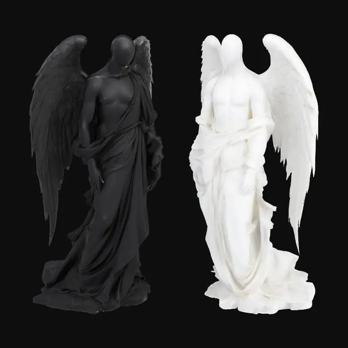 3D model for scharzes Engel mit Flügel und ein weißes Engel mit Flügel, ohne Gesichter, ohne Mimik , Männer