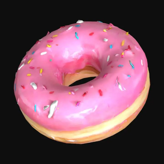 3D model for one pink donut with sprinkles