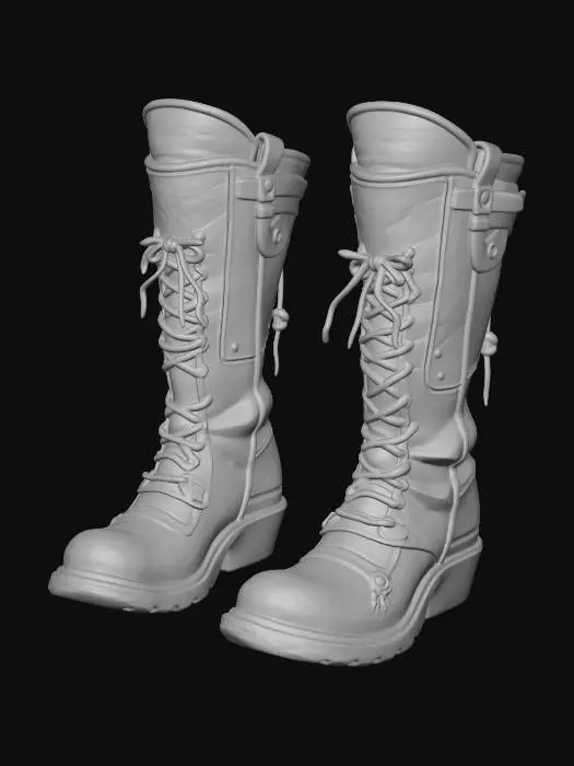3D model for Steampunk Yellow Combat Boots