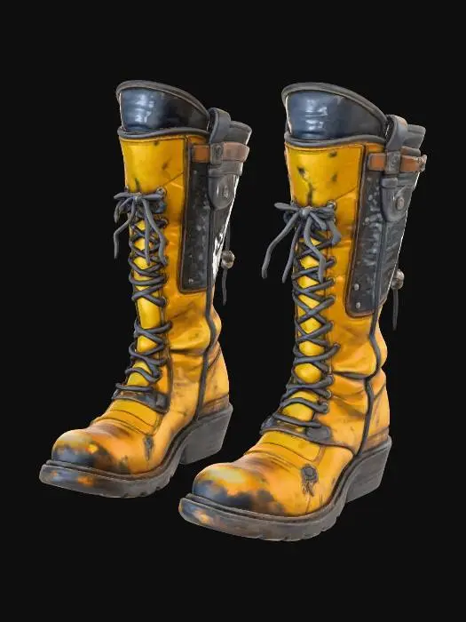 3D model for Steampunk Yellow Combat Boots