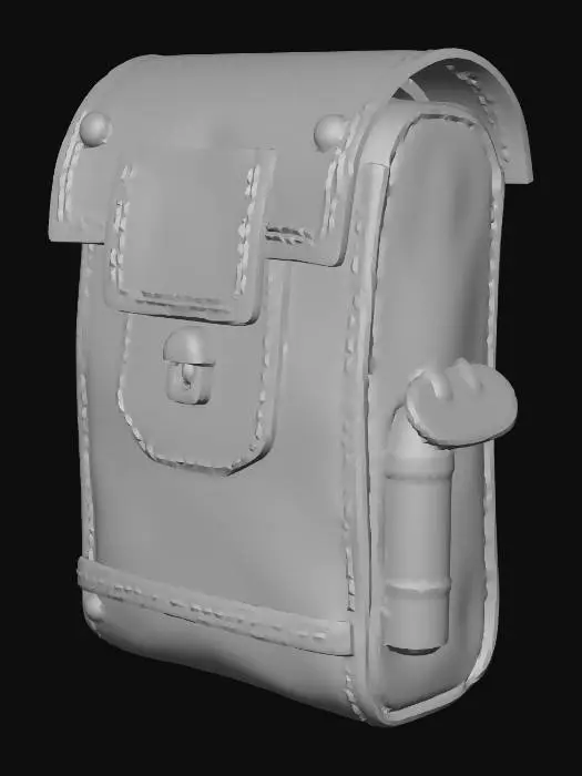3D model for Futuristic Cyberpunk Leather Satchel