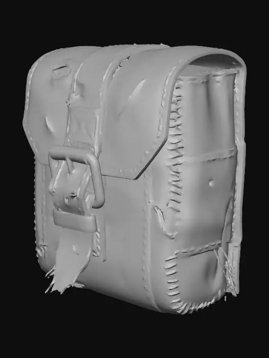 3D model for Futuristic Cyberpunk Leather Satchel