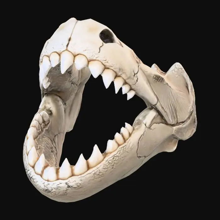 3D model for Jaws and teeth of red piranha