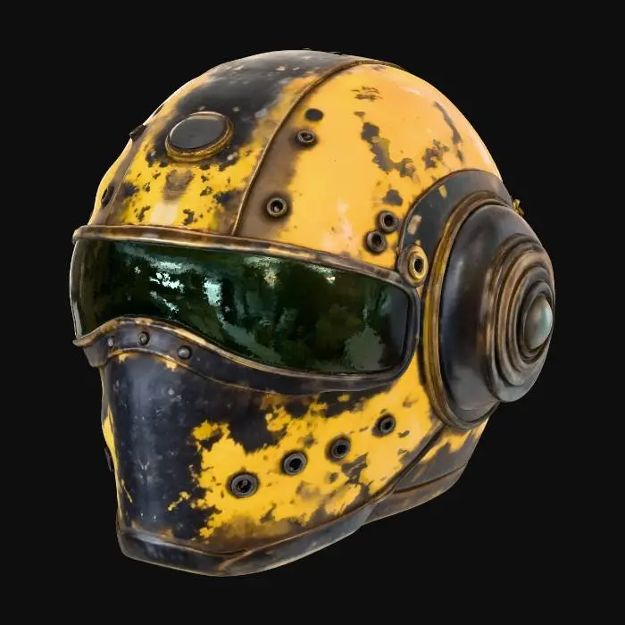 3D model for Steampunk Yellow Flight Helmet