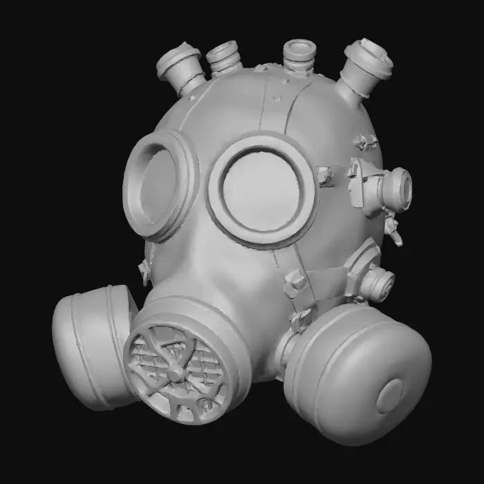 3D model for Steampunk Yellow Gas Mask
