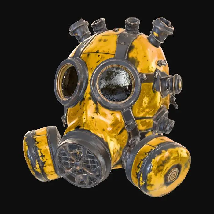 3D model for Steampunk Yellow Gas Mask